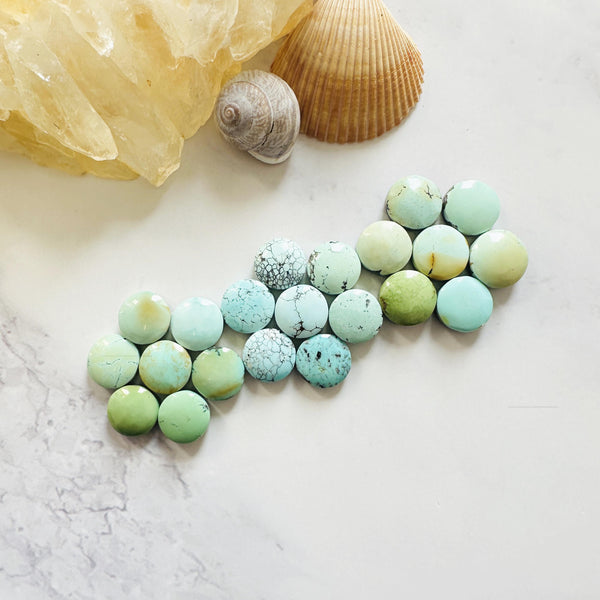 Small Mixed Round Mixed Turquoise, Set of 21 Background