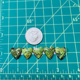 Small Sea Green Heart Yungai Turquoise, Set of 5 Dimensions