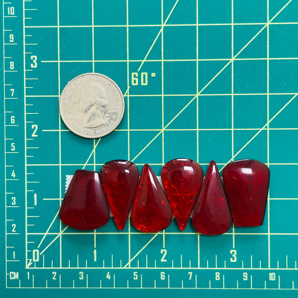 Large Red Mixed Rosarita, Set of 6 Dimensions