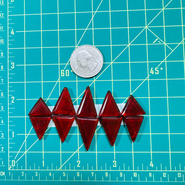 Medium Red Triangle Rosarita, Set of 10 Dimensions