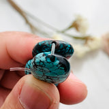 Small Sky Blue Nugget Yungai Beads, Set of 3 Background