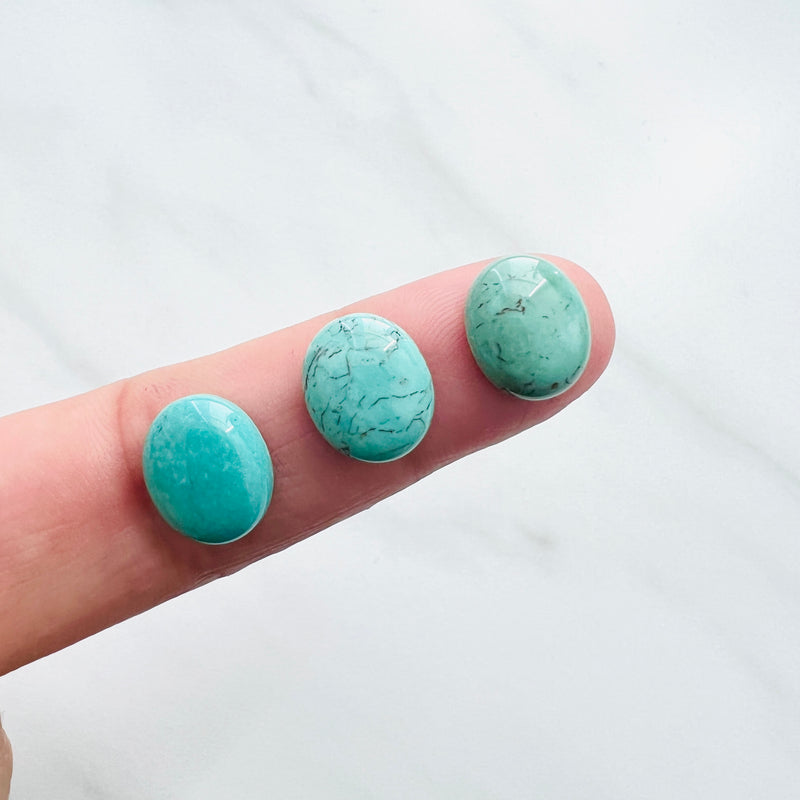 10x14 mm Oval Green Egyptian, Set of 2