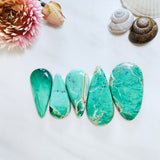 Large Mint Green Mixed Crescent Lake Variscite, Set of 5 Background