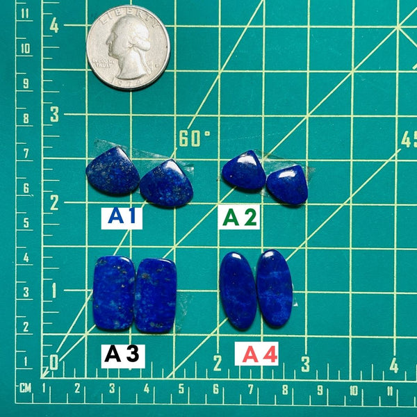 1. Medium Teardrop Lapis Lazuli, Set of 2 - 102923