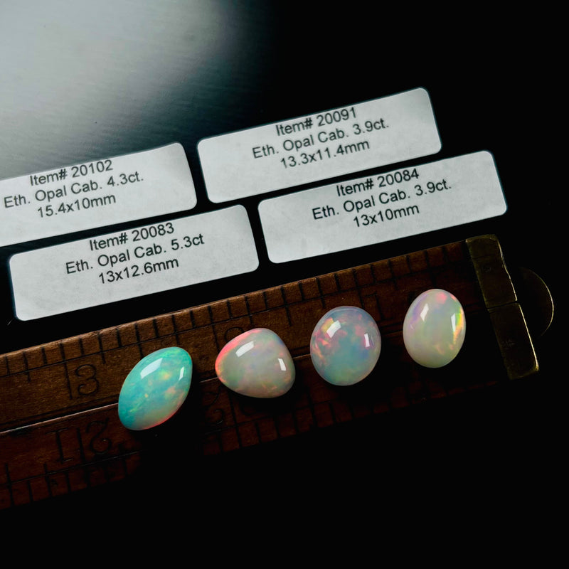 Authentic Ethiopian Mixed Opal Cabochons, set of 4