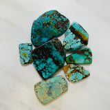 Faint Blue Rough Natural Mixed Turquoise Slabs Background