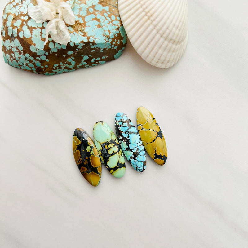 Large Mixed Surfboard Mixed Turquoise, Set of 4 Background