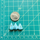 Small Sky Blue Teardrop Lone Mountain Turquoise, Set of 3 Dimensions