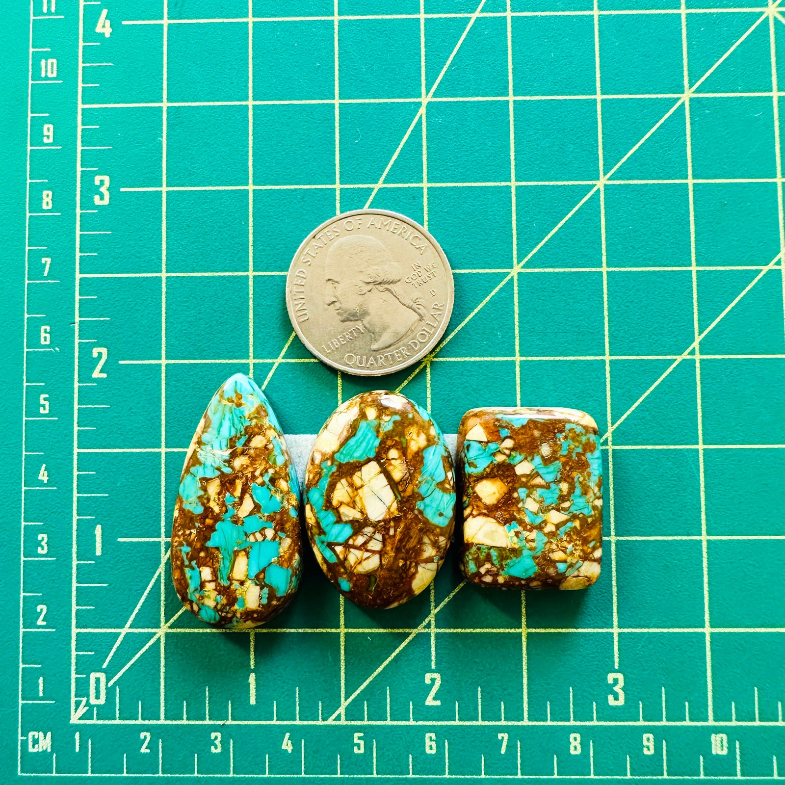 Large Sky Blue Freeform Royston Turquoise, Set of 3 - Turquoise Moose