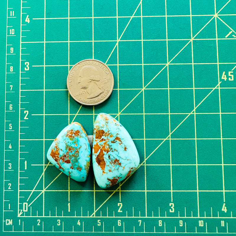 Large Sky Blue Triangle Royston Turquoise, Set of 2 Dimensions