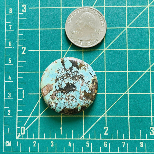 Large Sky Blue Round Yungai Turquoise Dimensions