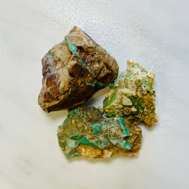 Pale Brown Rough Natural Royston Turquoise Chunks Background