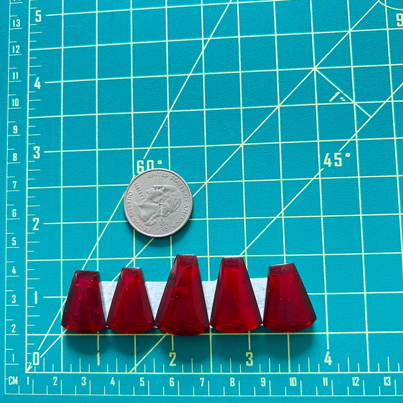 Medium Red Freeform Rosarita, Set of 5 Dimensions