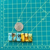 Medium Mixed Bar Mixed Turquoise, Set of 6 Dimensions