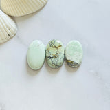 Large Light Yellow Oval Crescent Lake Variscite, Set of 3 Background