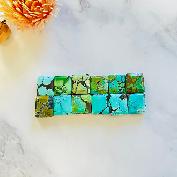 Small Mixed Bar Mixed Turquoise, Set of 12 Background