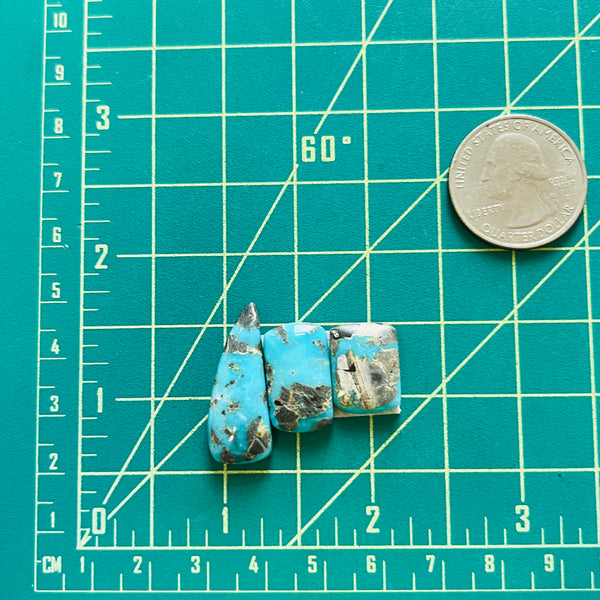 Large Ocean Blue Oval Mixed Beads, Set of 3 - Turquoise Moose