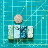 Large Mixed Bar Wild Horse Turquoise, Set of 4 Dimensions