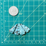 Large Sky Blue Teardrop Yungai Turquoise, Set of 4 Dimensions