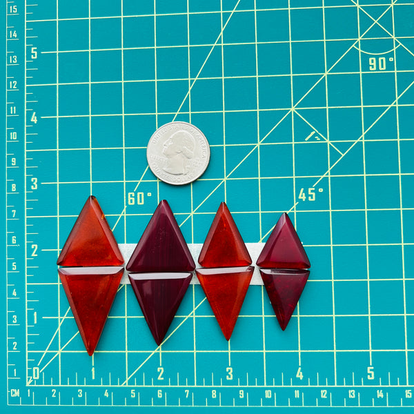 Large Red Triangle Rosarita, Set of 8 Dimensions
