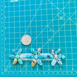 Small Mixed Mixed Mixed Turquoise, Set of 21 Dimensions
