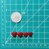 Small Red Heart Rosarita, Set of 4 Dimensions