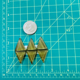 Medium Swamp Green Triangle Rosarita, Set of 6 Dimensions