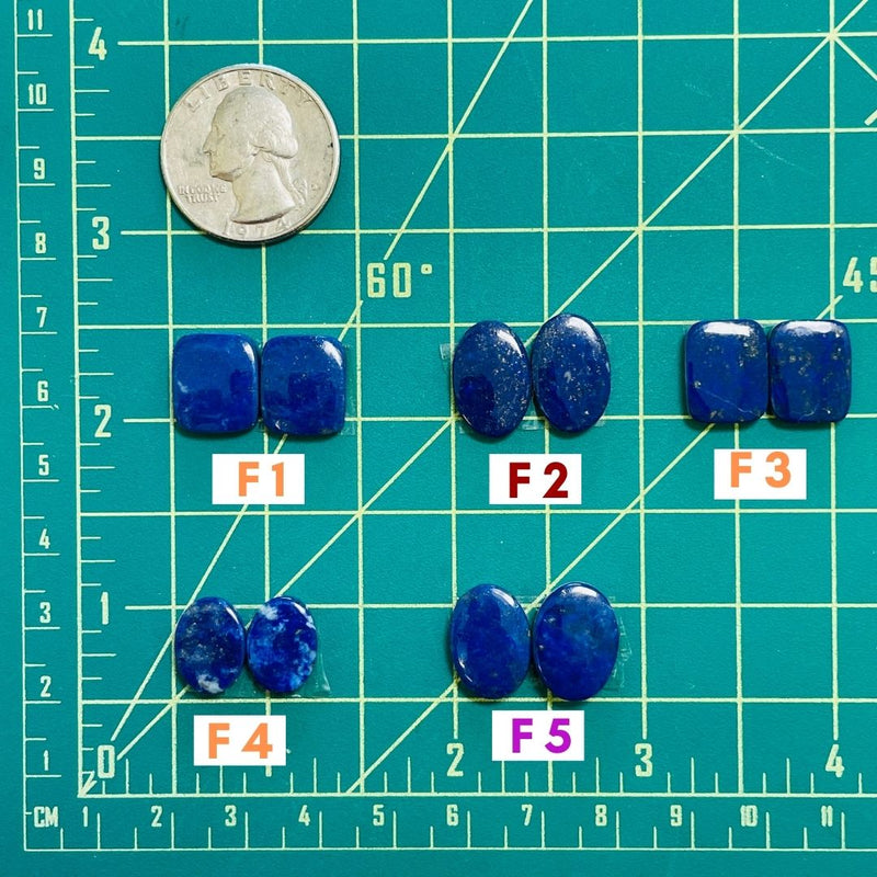 4. Small Oval Lapis Lazuli, Set of 2 - 082223