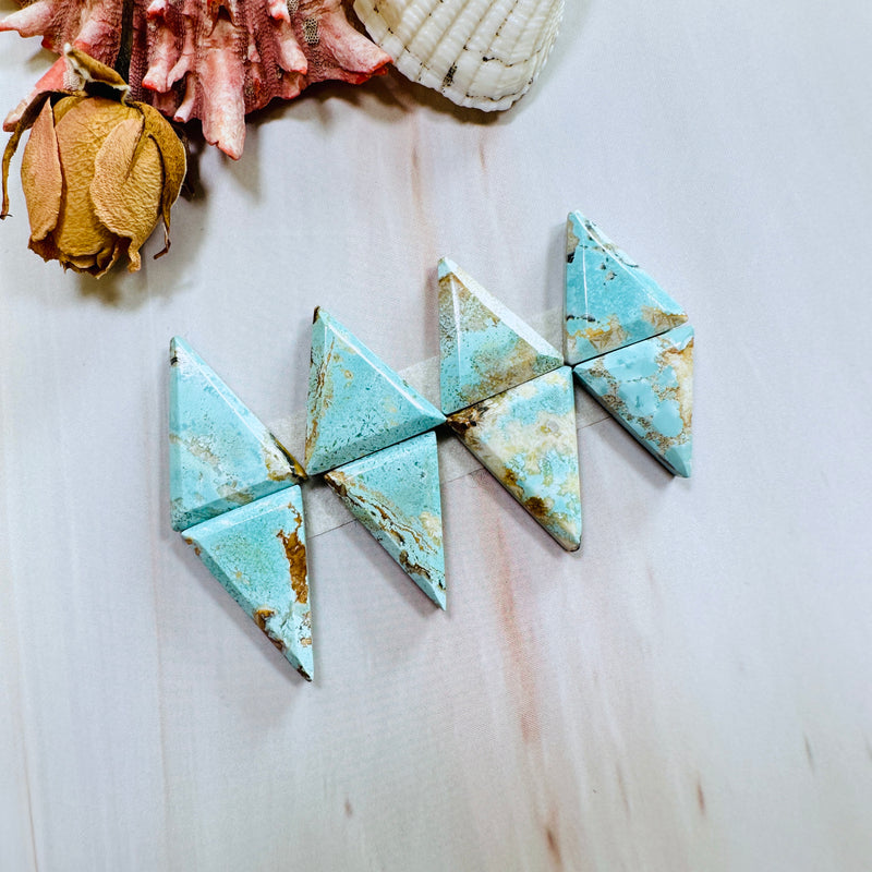 Large Faint Blue Triangle Sand Hill Turquoise, Set of 8 Background