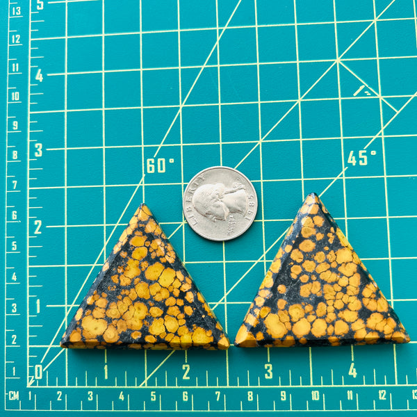 L45 x W50 x H9 Royal Orange Triangle Treasure Mountain Turquoise, Set of 2 Dimensions