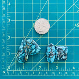 Large Ocean Blue Mixed Wild Horse Turquoise, Set of 4 Dimensions