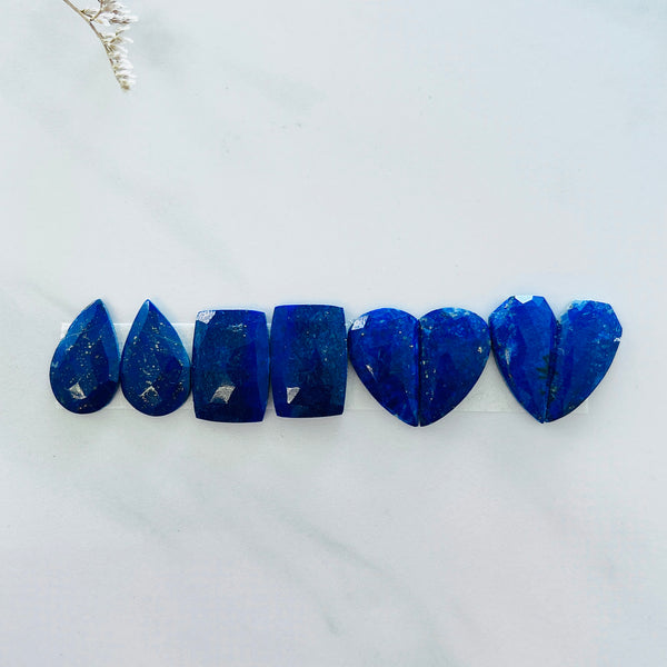 Small Deep Blue Mixed Lapis Lazuli, Set of 8 Background