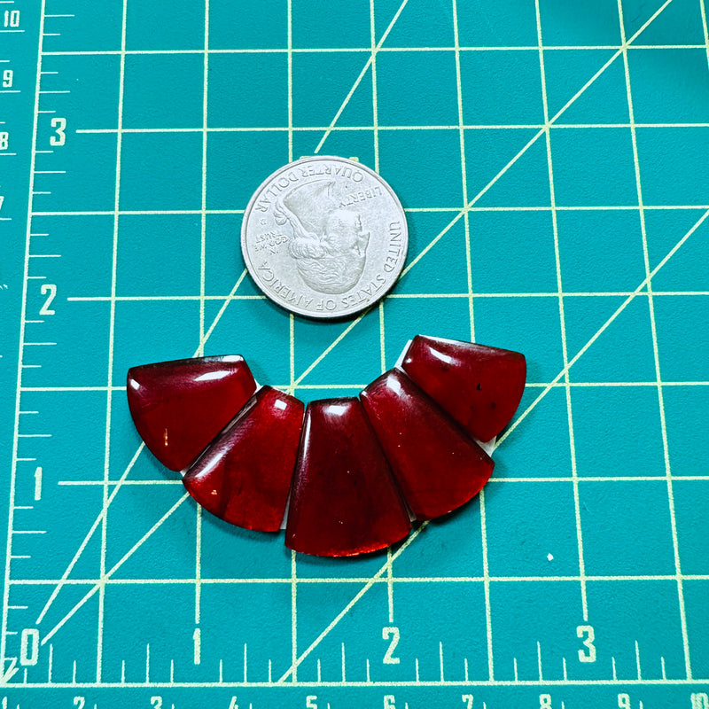 Medium Red Petal Rosarita, Set of 5 Dimensions