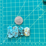 Large Sky Blue Hexagon Yungai Turquoise, Set of 4 Dimensions
