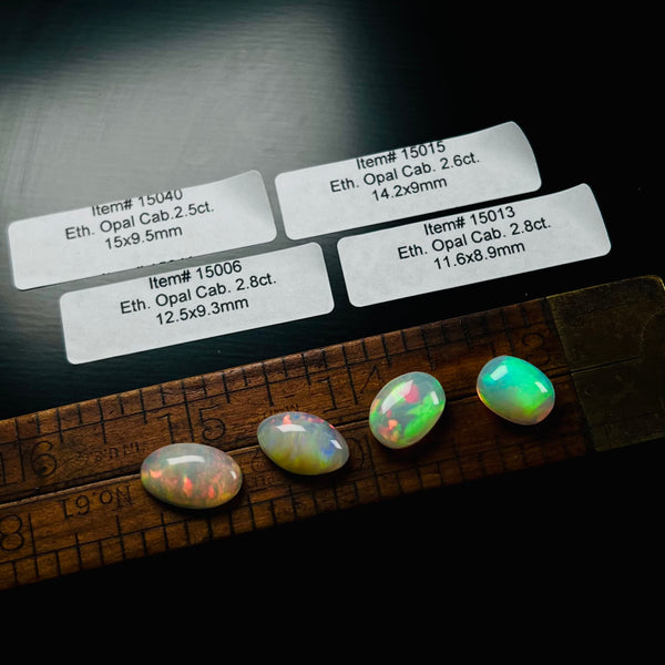 Authentic Ethiopian Oval Opal Cabochons, set of 3