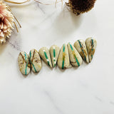 Large Deep Green Mixed Royston Turquoise, Set of 8 Background