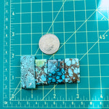 Large Ocean Blue Bar Mixed Turquoise, Set of 4 Dimensions