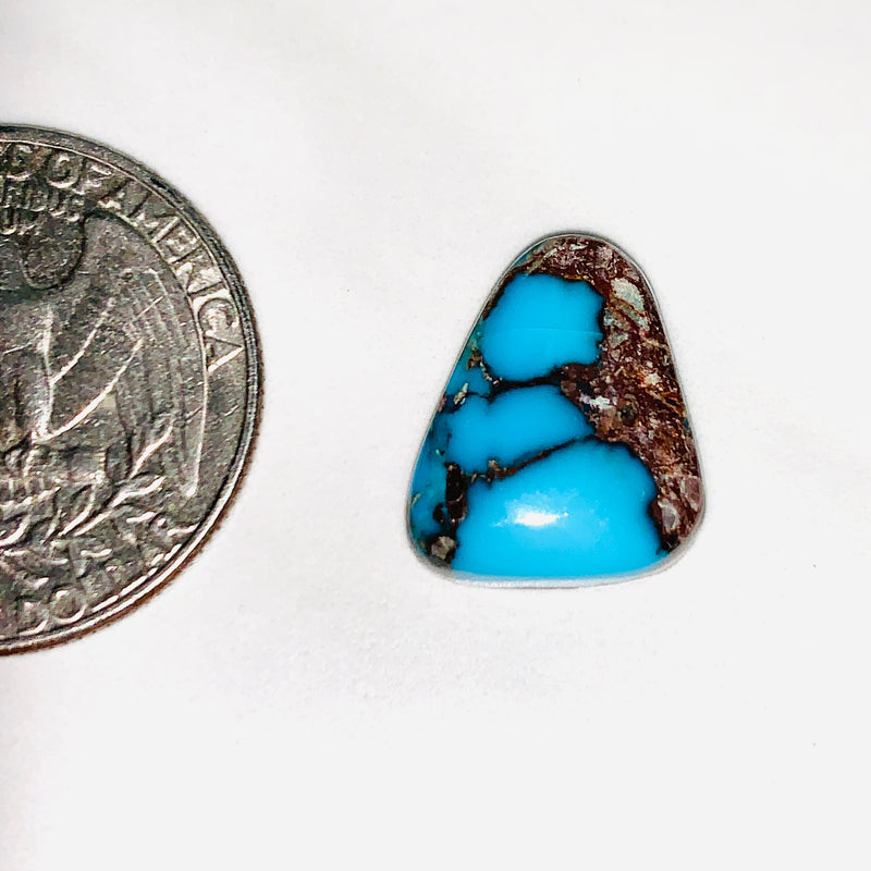 Small Sky Blue Triangle Bisbee Turquoise Dimensions