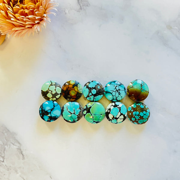 Small Mixed Round Mixed Turquoise, Set of 10 Background
