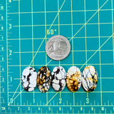 Medium Royal Orange Oval Purple Lavender Variscite, Set of 5 Dimensions