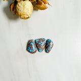 Large Sky Blue Mixed Golden Hills Turquoise, Set of 3 Background