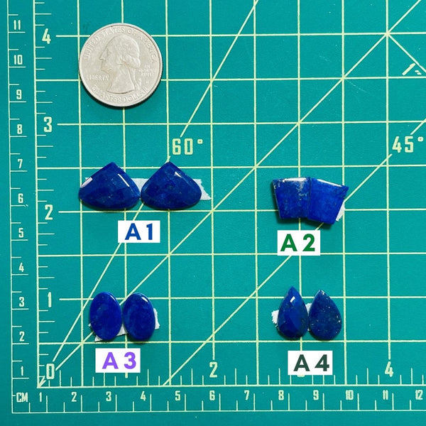 2. Small Trapezoid Lapis Lazuli, Set of 2 - 080423