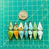 Medium Mixed Teardrop Mixed Turquoise, Set of 14 Dimensions