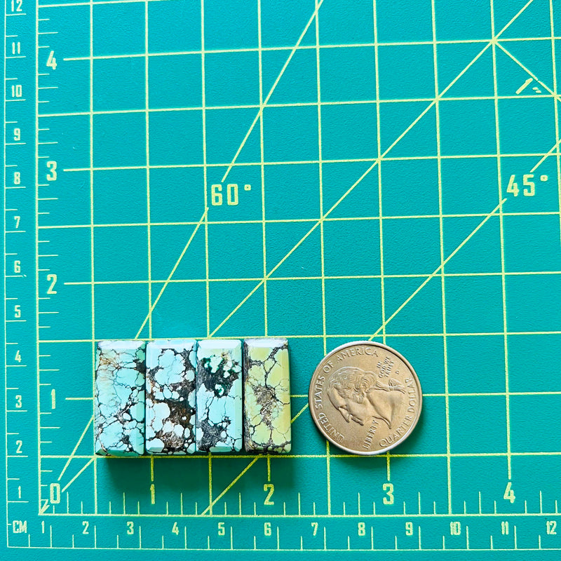 Medium Mixed Bar Mixed Turquoise, Set of 4 Dimensions