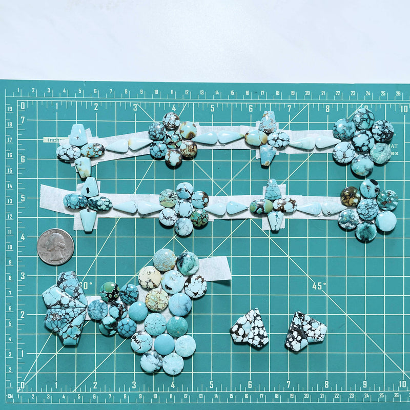 Small Mixed Mixed Mixed Turquoise, Set of 85 Dimensions