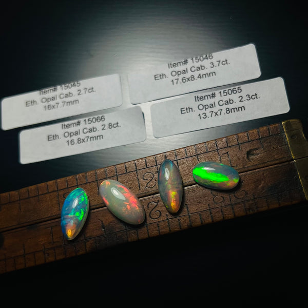 Authentic Ethiopian Surfboard Opal Cabochons, set of 4