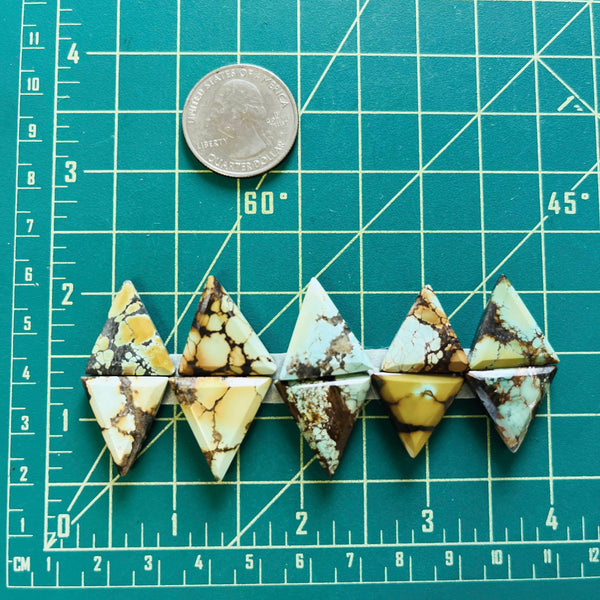 Medium Mixed Triangle Treasure Mountain Turquoise, Set of 10 Dimensions