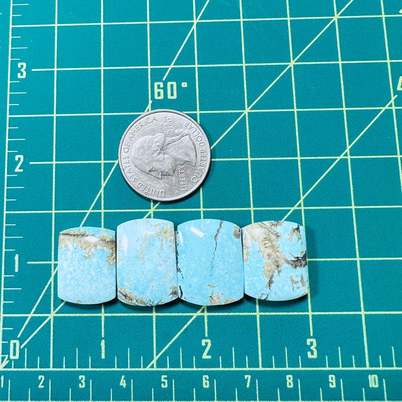 Large Sky Blue Barrel Sand Hill Turquoise, Set of 4 Dimensions