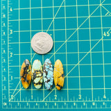 Large Mixed Surfboard Mixed Turquoise, Set of 4 Dimensions