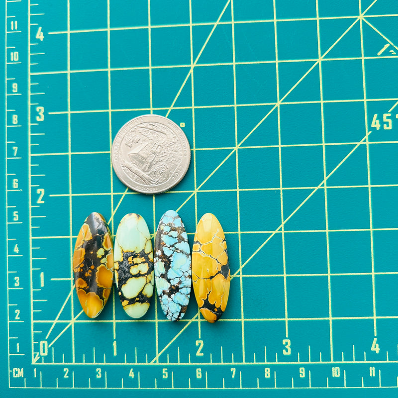 Large Mixed Surfboard Mixed Turquoise, Set of 4 Dimensions